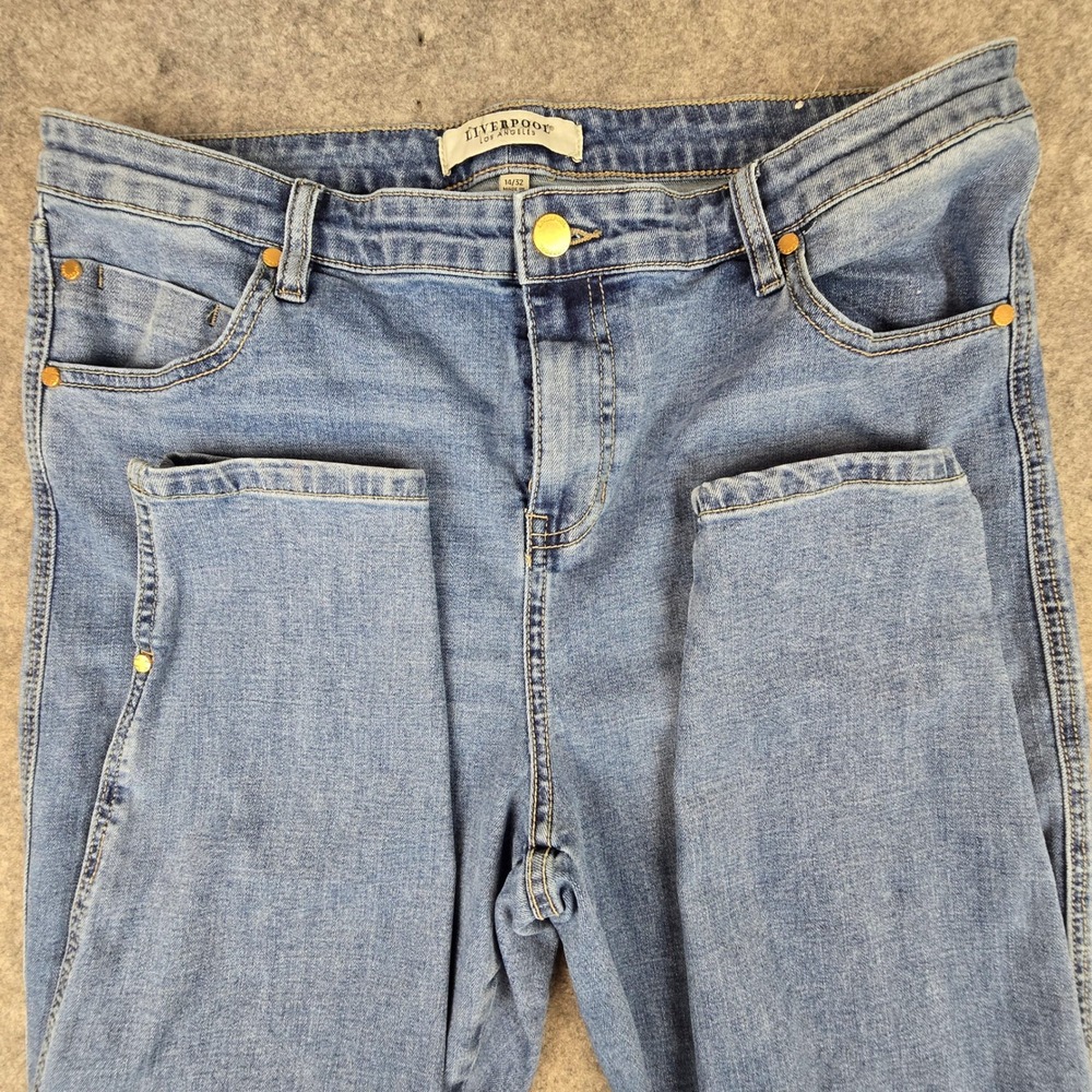 Liverpool Skinny Jeans Womens 14 Blue Ankle Slit High Rise North Pier LM2905FW4